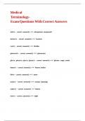Medical Terminology- Exam Questions With Correct Answers&period;