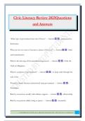 Civic Literacy Review 2025Questions and Answers