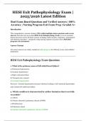 HESI Exit Pathophysiology Exam &vert; 2025&sol;2026 Latest Edition &vert; Real Exam-Based Questions and Verified Answers &vert; 100&percnt; Accuracy &vert; Nursing Program Exit Exam Prep &vert; Graded A&plus;