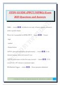 STDY GUIDE &lpar;PPCT&sol;HFRG&rpar; Exam 2025 Questions and Answers
