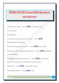 HFRG STUDY Exam 2025 Questions and Answers