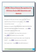 HFRG Threat Pattern Recognition Use Of Force Exam 2025 Questions and Answers