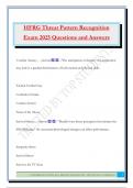 HFRG Threat Pattern Recognition Bundled Exams 2025 &vert;Actual Questions with Correct Answers &vert;100&percnt; Satisfaction Guaranteed