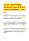 ESI Quiz Comprehensive Questions &lpar;Frequently Tested&rpar; with Verified Answers Graded A&plus;