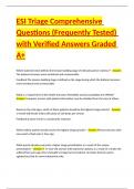ESI Exam Comprehensive Questions &lpar;Frequently Tested&rpar; with Verified Answers Graded A  Package Deal