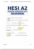 Hesi A2 Nursing Admission Test New File Tested Vocabulary 1 Assessment Questions & Answers