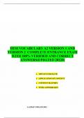 Hesi Vocabulary A2 Version 1 and Version 2 Complete Entrance Exam Questions with 100&percnt; Correct Solutions