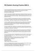 PN Pediatric Nursing Practice  A Latest &lpar;2026&sol;2027&rpar; Verified Answers by Experts