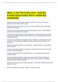 WGU C180 PSYCHOLOGY TESTED EXAM QUESTIONS WITH VERIFIED ANSWERS 