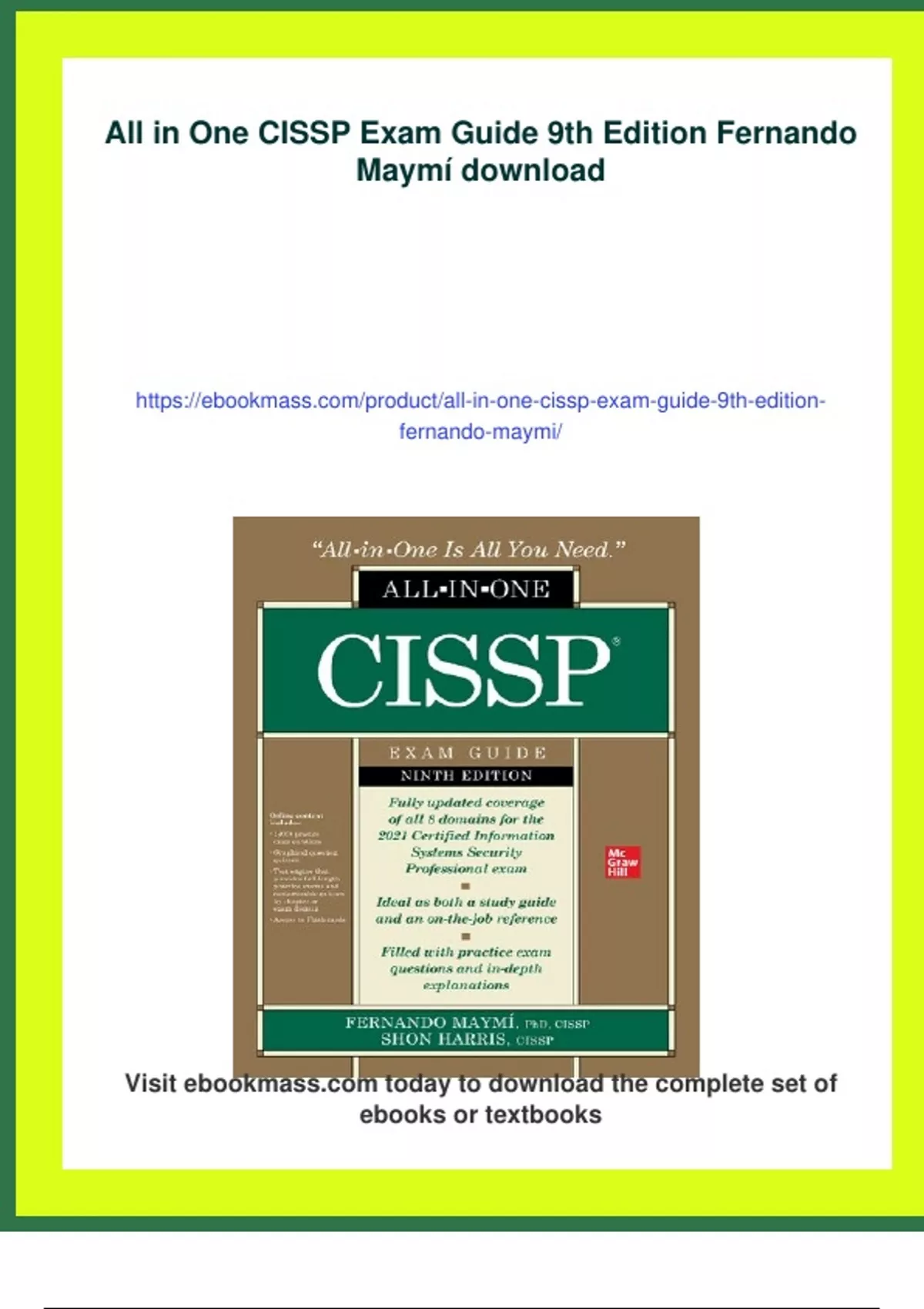 Summary All in One CISSP Exam Guide 9th Edition Fernando Maymí ...