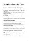 Nursing Care of Children CMS Practice Most Recent 2026&sol;2027 Questions and Accurate Answers