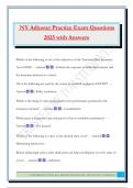 NY Adjuster Practice Exam Questions 2025 with Answers