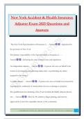 New York Accident & Health Insurance Adjuster Exam 2025 Questions and Answers