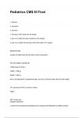 Pediatrics CMS III Final Most Recent 2026&sol;2027 Questions and Accurate Answers