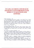 NY LIFE&comma; ACCIDENT&comma; AND HEALTH INSURANCE AGENT&sol;BROKER EXAM SERIES 17-55 QUESTIONS AND ANSWERS