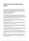 PN Pediatric Nursing Online Practice B Most Recent 2026&sol;2027 Questions and Accurate Answers