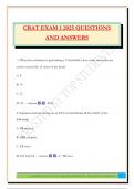 CRAT EXAM 1 2025 QUESTIONS AND ANSWERS