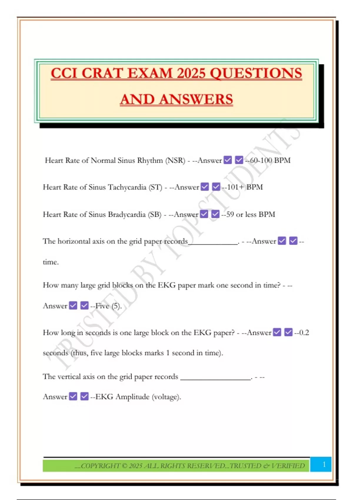 CCI CRAT EXAM 2025 QUESTIONS AND ANSWERS - CRAT - Stuvia US