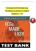 Test Bank for ECGs Made Easy 6th Edition by Barbara J Aehlert 9780323401302 Chapters 1-10 Complete Guide&period;