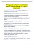 Wits personal trainer certification Exam Questions With All Correct Answers&excl;&excl;&excl;