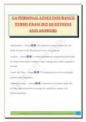 GA PERSONAL LINES INSURANCE TERMS EXAM 2025 QUESTIONS AND ANSWERS