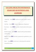 GA LIFE&sol;HEALTH INSURANCE EXAM 2025 QUESTIONS AND ANSWERS
