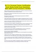 W&period;I&period;T&period;S&period; Personal Trainer Certification Exam Study Guide Exam Questions With 100&percnt; Correct Answers &vert; Verified