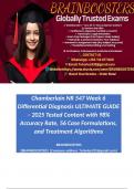 Chamberlain &vert; NR 547 &vert;  Week 6  &vert; Differential Diagnosis &vert; ULTIMATE GUIDE &ndash; 2025 &vert; Tested Content &vert; with 98&percnt; Accuracy Rate &vert; 56 Case Formulations&comma; and Treatment Algorithms With Expert Rationales &vert; Expert Verified &vert; Professor  Approved &vert; GUARANTEED SUCCESS