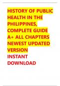 HISTORY OF PUBLIC HEALTH IN THE PHILIPPINES&comma; COMPLETE GUIDE A&plus; ALL CHAPTERS NEWEST UPDATED