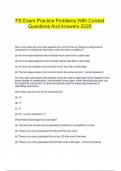 FS Exam Practice Problems With Correct Questions And Answers 2025