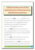 CHES Exam Review Area II&colon; Plan Health Education and Promotion Exam 2025 Questions and Answers