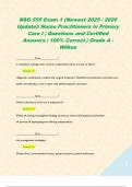 NSG 555 Exam 1 &lpar;Newest 2025 &sol; 2026 Update&rpar;&colon; Nurse Practitioners in Primary Care I &vert; Questions and Certified Answers &vert; 100&percnt; Correct &vert; Grade A - Wilkes