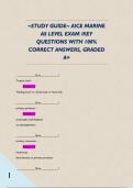 ~STUDY GUIDE~ AICE MARINE AS LEVEL EXAM &sol;KEY QUESTIONS WITH 100&percnt; CORRECT ANSWERS&comma; GRADED A&plus;  