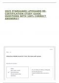 2025 STARGUARD LIFEGUARD RE-CERTIFICATION STUDY GUIDE QUESTIONS WITH 100&percnt; CORRECT ANSWERS&excl;&excl;
