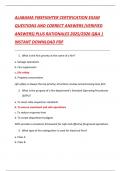ALABAMA FIREFIGHTER CERTIFICATION EXAM  QUESTIONS AND CORRECT ANSWERS &lpar;VERIFIED  ANSWERS&rpar; PLUS RATIONALES 2025&sol;2026 Q&A &vert;  INSTANT DOWNLOAD PDF