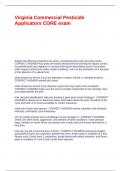 Virginia Commercial Pesticide Applicators CORE exam