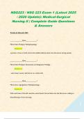 NSG223 &sol; NSG 223 Exam 1 &lpar;Latest 2025 &sol; 2026 Update&rpar;&colon; Medical-Surgical Nursing II &vert; Complete Guide Questions & Answers  