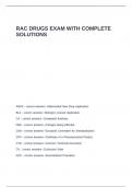 RAC DRUGS EXAM WITH COMPLETE SOLUTIONS