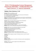 WGU C724 Information Systems Management Final Exam &lpar;2025&sol;2026&rpar; &ndash; Verified Questions and Expert Answers &vert; A&plus; Success Guaranteed