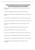 CLINICAL READINESS EXAM STUDY GUIDE FOR NURSING STUDENTS EXAM QUESTIONS AND
