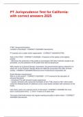 PT Jurisprudence Test for California- with correct answers 2025