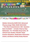 Walden University &vert; NURS 6521 &vert; Advanced Pharmacology &vert;  FINAL EXAM 2025&sol;2026  &vert; The Most Comprehensive 100&plus; Question Bank Available&ast; &ndash; Includes Step-by-Step Rationales&comma; 75&plus; Printable Drug Cards&comma; 40 Clinical Case Studies&comma; NCLEX&reg;-Style Practice Questions&comma; 