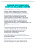 ROLE AND SCOPE EXAM WITH COMPLETE SOLUTIONS &vert; VERIFIED