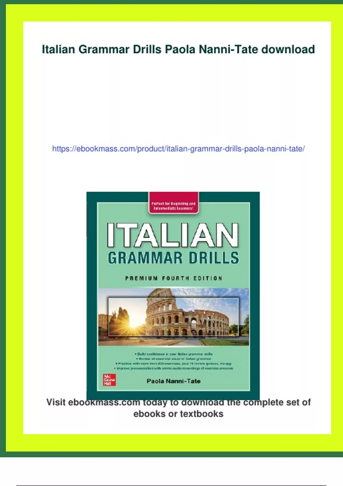 Summary Italian Grammar System.pdf Summary Italian Grammar Drills Paola Nanni-Tate - PDF Download ...