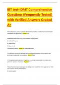 IBT test-IDMT Comprehensive Questions &lpar;Frequently Tested&rpar; with Verified Answers Graded A&plus;