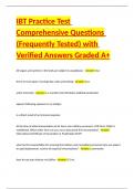 IBT Practice Test Comprehensive Questions &lpar;Frequently Tested&rpar; with Verified Answers Graded A  Package Deal