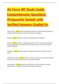 Air Force IBT Study Guide Comprehensive Questions &lpar;Frequently Tested&rpar; with Verified Answers Graded A&plus;