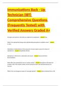 Immunizations Back - Up Technician &lpar;IBT&rpar; Comprehensive Questions &lpar;Frequently Tested&rpar; with Verified Answers Graded A&plus;