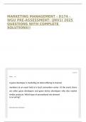 MARKETING MANAGEMENT - D174 - WGU PRE-ASSESSMENT&colon; &lpar;JNV1&rpar; 2025 QUESTIONS WITH COMPLETE SOLUTIONS&excl;&excl;