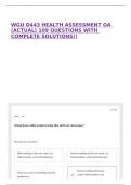 WGU D443 HEALTH ASSESSMENT OA &lpar;ACTUAL&rpar; 109 QUESTIONS WITH COMPLETE SOLUTIONS&excl;&excl;